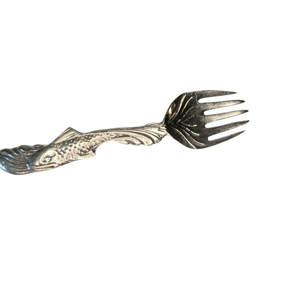 Fish Nautical Serving Fork Serving Silver Metal 10" x 1" Summer Spring Decor - Picture 2 of 10
